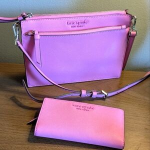 Kate Spade Pink Crossbody Bag and Wallet Set